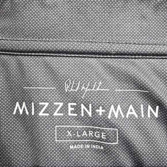 Mizzen+Main Mens‎ Performance Polo Shirt XL Gray Short Sleeve Golf Stretch - Picture 5 of 11